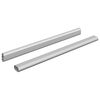 vidaXL Asta per armadio 2 pz Argento 372 x 15 x 29 mm