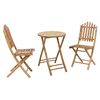 vidaXL Set da pranzo da giardino pieghevole 3 pz Naturale Bamb&ugrave;