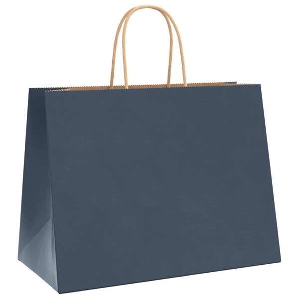 vidaXL Sacchetti di Carta 250 pz con Manici Blu 32x17x25 cm