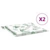 vidaXL Cuscini per Sedia 2 pz Motivo a Foglie 50x50x3 cm in Tessuto