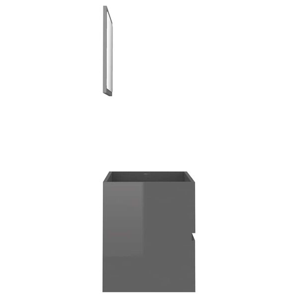 vidaXL Set Mobili da Bagno 2 pz Grigio in Legno Multistrato