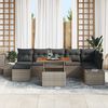 vidaXL Set Divano da Giardino 8 pcs Grigio Poly Rattan