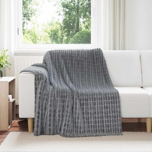 vidaXL Coperte da Pile 6 pcs Grigio scuro 200 x 150 cm Panno
