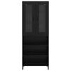 vidaXL Credenza Rovere Nero 69,5 x 34 x 180 cm Legno multistrato