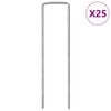 vidaXL Picchetti da Terra a Forma di U 25pz 15x3,5 cm Acciaio Zincato