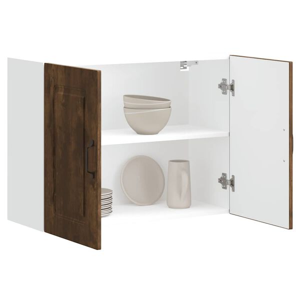 vidaXL Pensile da Cucina Kalmar Rovere Fumo in Legno Multistrato