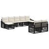 vidaXL Set Divano da Giardino 9 pz Nero polyrattan