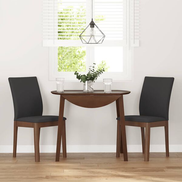 vidaXL Sedie da Pranzo con Cuscini 2pz Marrone Legno Massello di Hevea