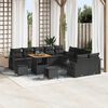 vidaXL Set Divano da Giardino con cuscino 13 pcs Nero polyrattan