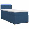 vidaXL Letto box spring con materasso Blu 90 x 200 cm Tessuto