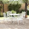 vidaXL Set da Pranzo per Giardino 5 pcs Bianco Alluminio