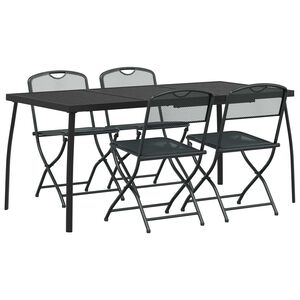 vidaXL Set di Mobili da Esterno 5 pz Antracite Ferro e Acciaio