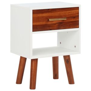 vidaXL Comodino in Legno Massello di Acacia 40x30x57 cm