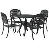 vidaXL Set da Pranzo per Giardino 5 pcs Nero Alluminio