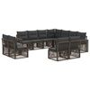 vidaXL Set Divano da Giardino 11 pz Grigio e Grigio Scuro polyrattan