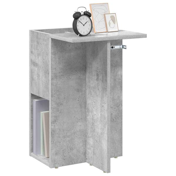 vidaXL Tavolino Grigio cemento 35 x 40 x 55 cm Legno multistrato