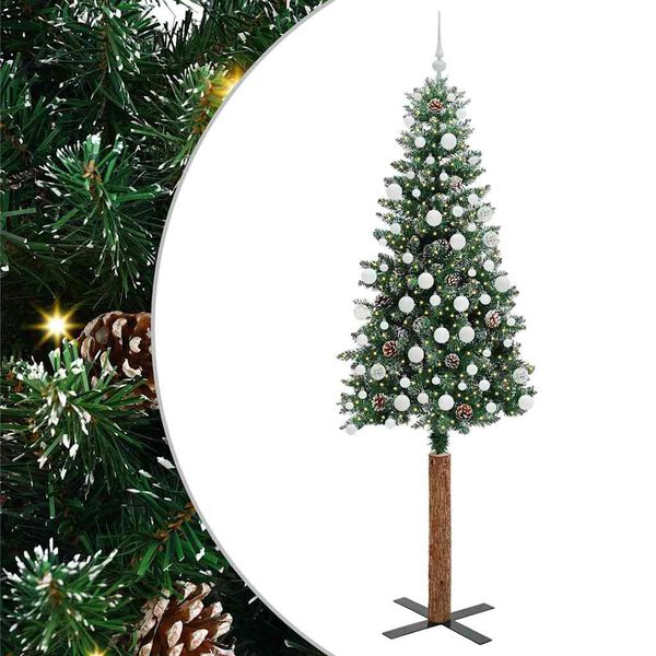 vidaXL Albero di Natale snodato con 300 LED Verde e Bianco 210 cm