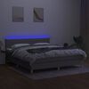 vidaXL Letto a Molle Materasso e LED Grigio Chiaro 180x200 cm Tessuto