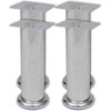 vidaXL Set 4 gambe rotonde per sofa cromate 180 mm