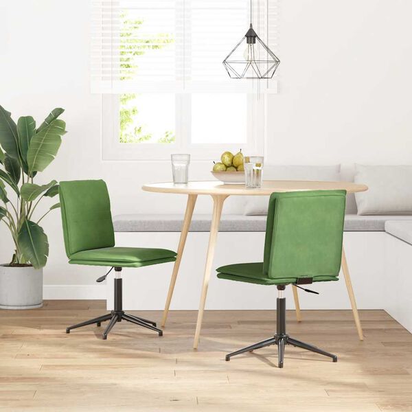 vidaXL Sedie da Pranzo 2 pz Verde Chiaro in Velluto