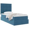 vidaXL Letto con contenitore e materasso Blu Scuro 100 x 200 cm