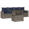 vidaXL Set Divani da Giardino 5 pz con Cuscini Grigio in Polyrattan