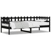vidaXL Dormeuse Nera 90x190 cm in Legno Massello di Pino