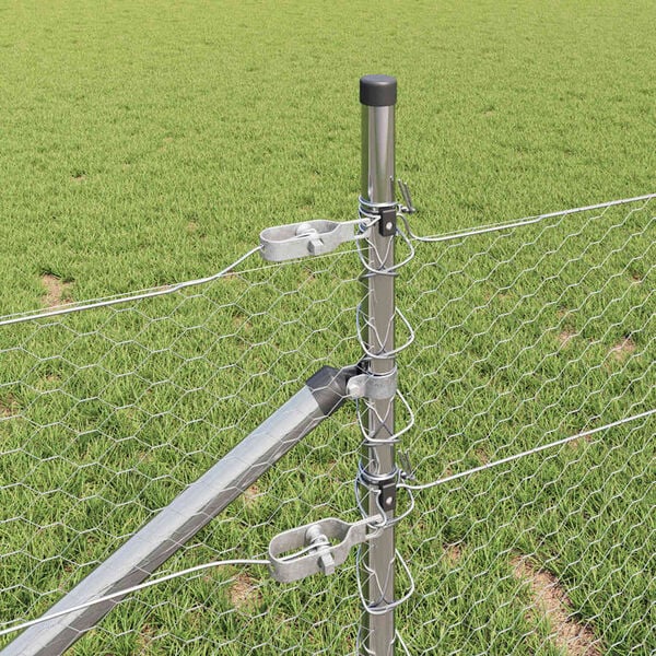 vidaXL Palo della recinzione Argento 100 x 0,4 m (rete da 25 mm)