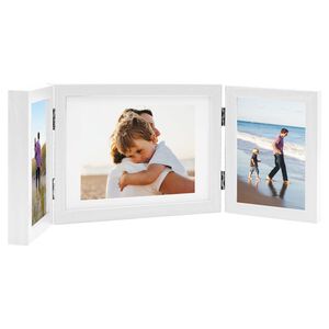 vidaXL Cornici Portafoto a Libro Bianche 22x15cm +2x(10x15)cm