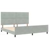 vidaXL Letto a molle con testiera Grigio chiaro 200 x 200 cm Velluto