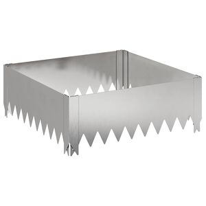 vidaXL Bordura per Prato 60 x 60 x 20 cm Acciaio Argento
