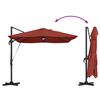 vidaXL Parasol Roma a braccio Rosso e Nero 352 x 251 x 265 cm