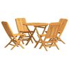 vidaXL Set da Pranzo per Giardino 5 pz in Legno Massello di Teak