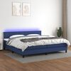 vidaXL Letto a Molle Materasso e LED Blu 200x200cm in Tessuto