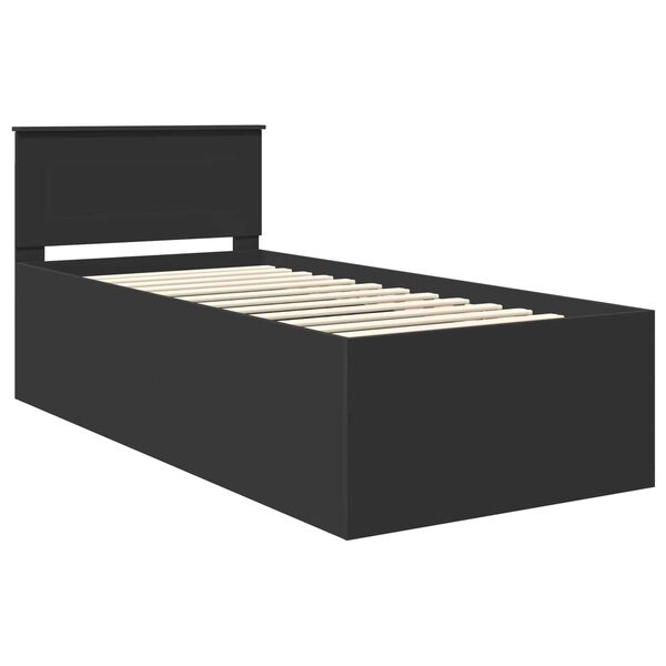 vidaXL Struttura del letto Nero 90 x 190 cm Legno multistrato