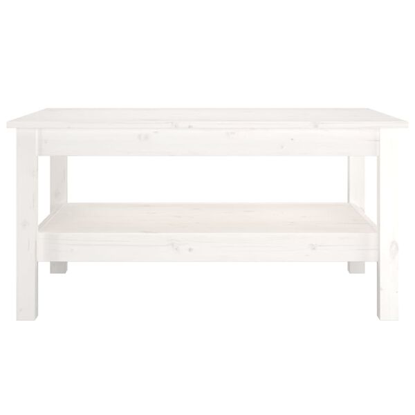 vidaXL Tavolino da Salotto Bianco 80x50x40 cm Legno Massello di Pino