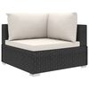 vidaXL Set Divani da Giardino 5 pz con Cuscini in Polyrattan Nero