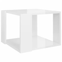 vidaXL Tavolino da Salotto Bianco Lucido 40x40x30 cm Legno Multistrato