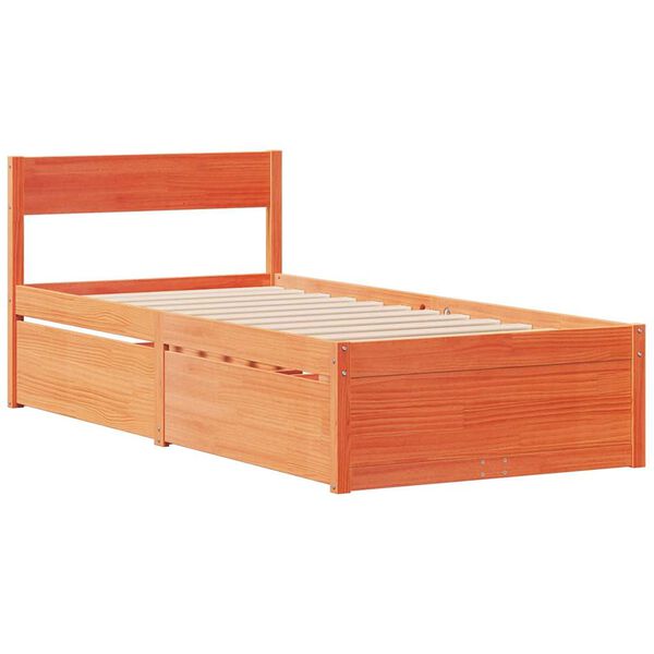 vidaXL Letto senza Materasso Marrone Cera 90x190 cm in Legno di Pino