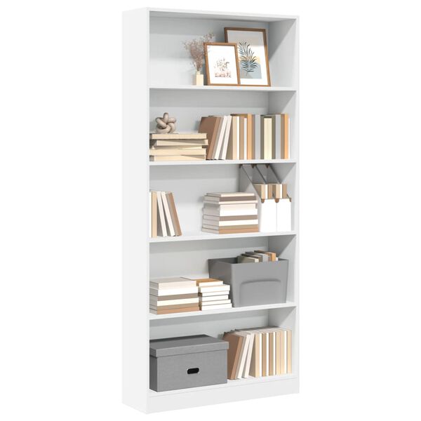 vidaXL Libreria Bianca 80x24x176 cm in Legno Multistrato
