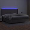 vidaXL Giroletto Molle con Materasso e LED Grigio 200x200cm Similpelle