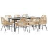vidaXL Set da Pranzo da Giardino 9 pz con Cuscini Polyrattan Vetro