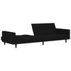 vidaXL Divano Letto a 2 Posti Nero Tessuto in Microfibra