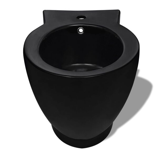 vidaXL Set Toilette e Bid&egrave; in Ceramica Nero