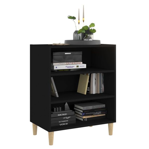 vidaXL Credenza Nera 57x35x70 cm in Legno Multistrato
