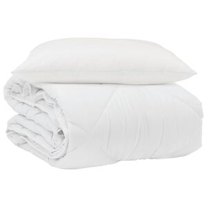vidaXL Duvet Estivo con cuscino 2 pcs Bianco Microfibra
