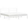 vidaXL Giroletto con Testiera Metallo Bianco 180x200 cm