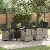vidaXL Set da Pranzo per Giardino 7 pcs Grigio chiaro polyrattan