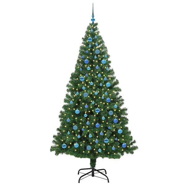 vidaXL Albero di Natale artificiale con 300 LED Verde 240 cm