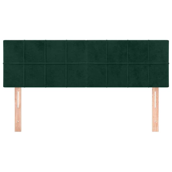 vidaXL Testiera Verde Scuro 144x5x78/88 cm in Velluto